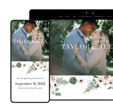 an example of a wedding website design